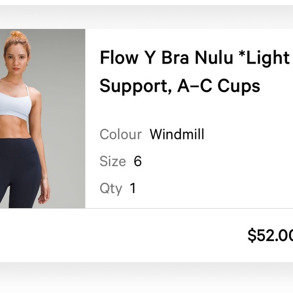 Lululemon Flow Y bra - colour Windmill - Picture 5 of 5